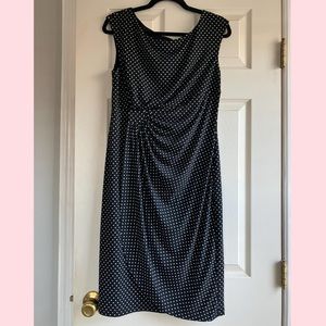 Connected Apparel Black and White Polka Dot Dress